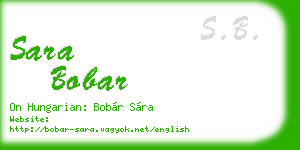 sara bobar business card