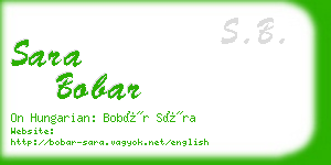 sara bobar business card